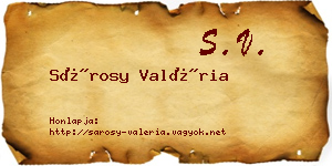 Sárosy Valéria névjegykártya